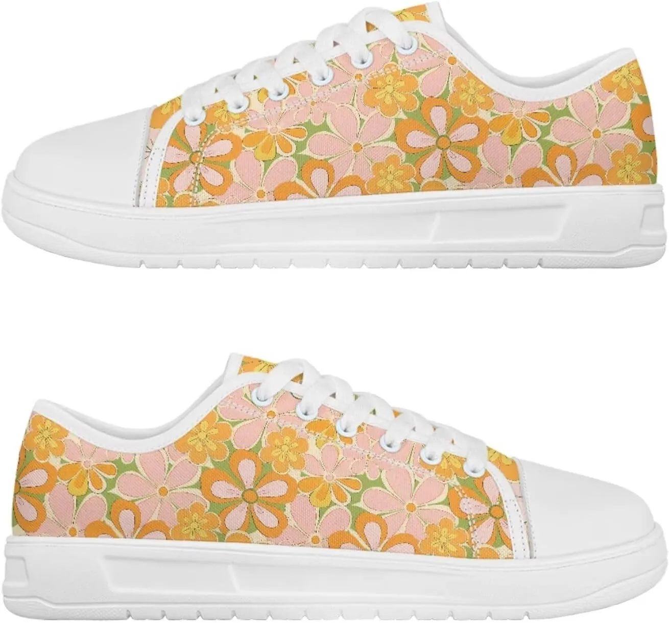 Canvas Sneaker for Women Lace Up Lightweight Casual Shoes Slip On Footwear for Jogging Picnic