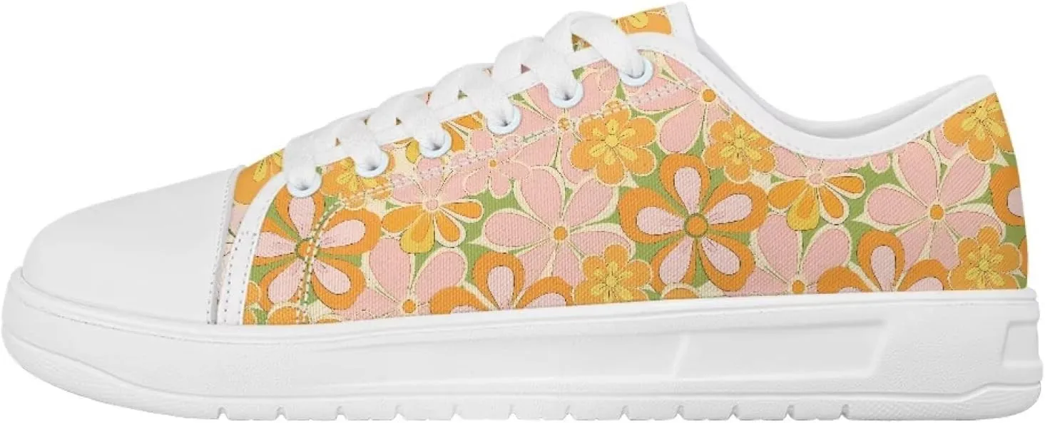 Canvas Sneaker for Women Lace Up Lightweight Casual Shoes Slip On Footwear for Jogging Picnic