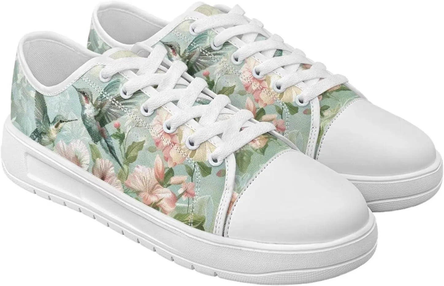 Canvas Sneaker for Women Lace Up Lightweight Casual Shoes Slip On Footwear for Jogging Picnic