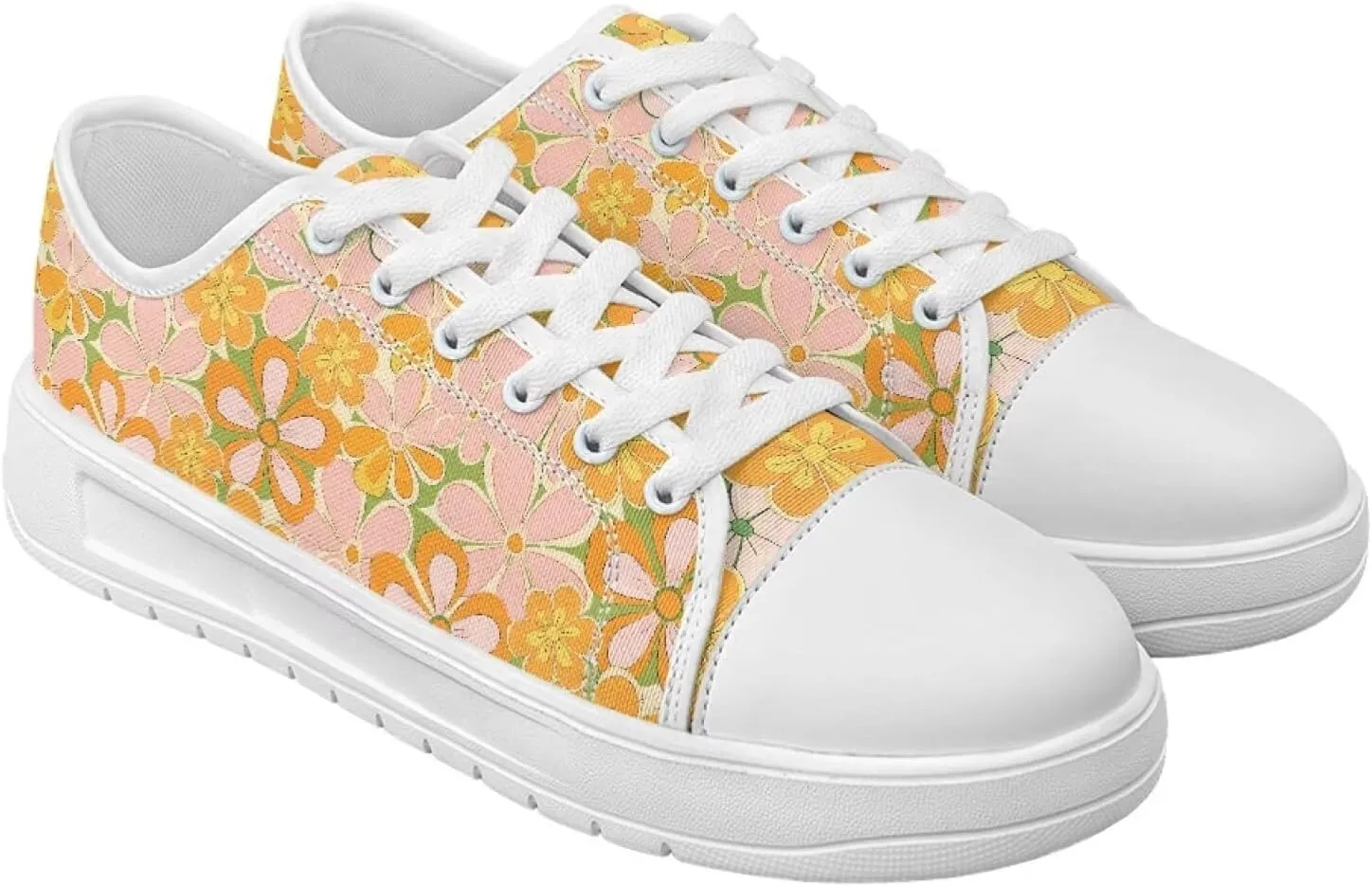 Canvas Sneaker for Women Lace Up Lightweight Casual Shoes Slip On Footwear for Jogging Picnic