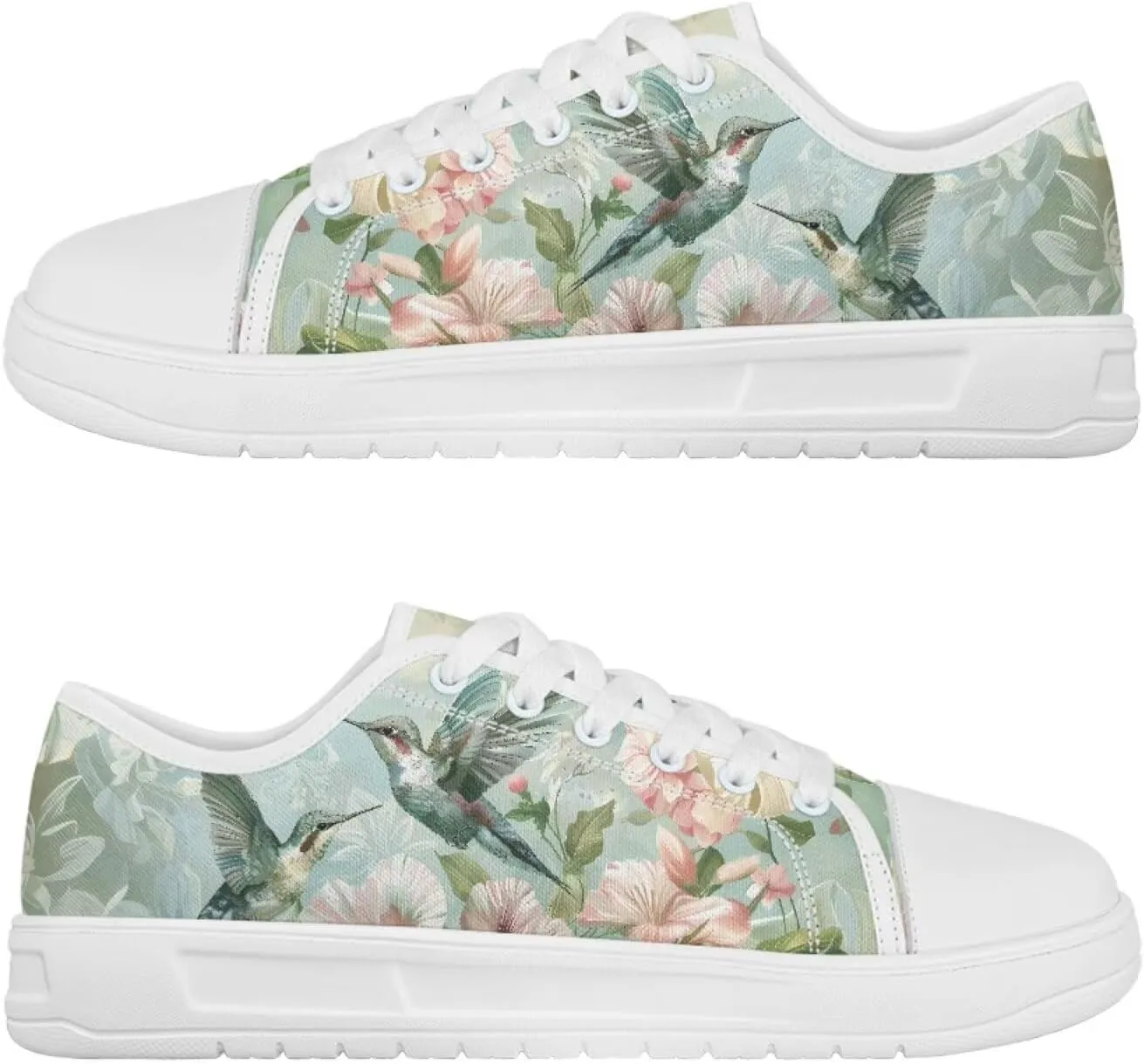 Canvas Sneaker for Women Lace Up Lightweight Casual Shoes Slip On Footwear for Jogging Picnic