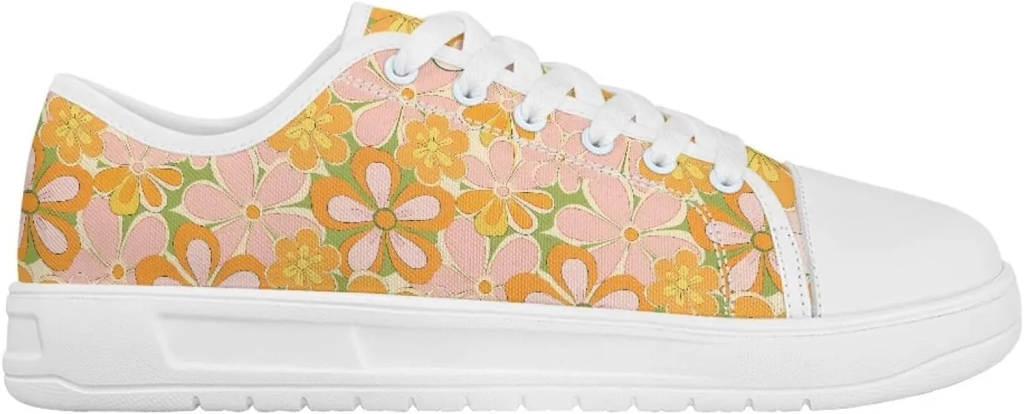 Canvas Sneaker for Women Lace Up Lightweight Casual Shoes Slip On Footwear for Jogging Picnic