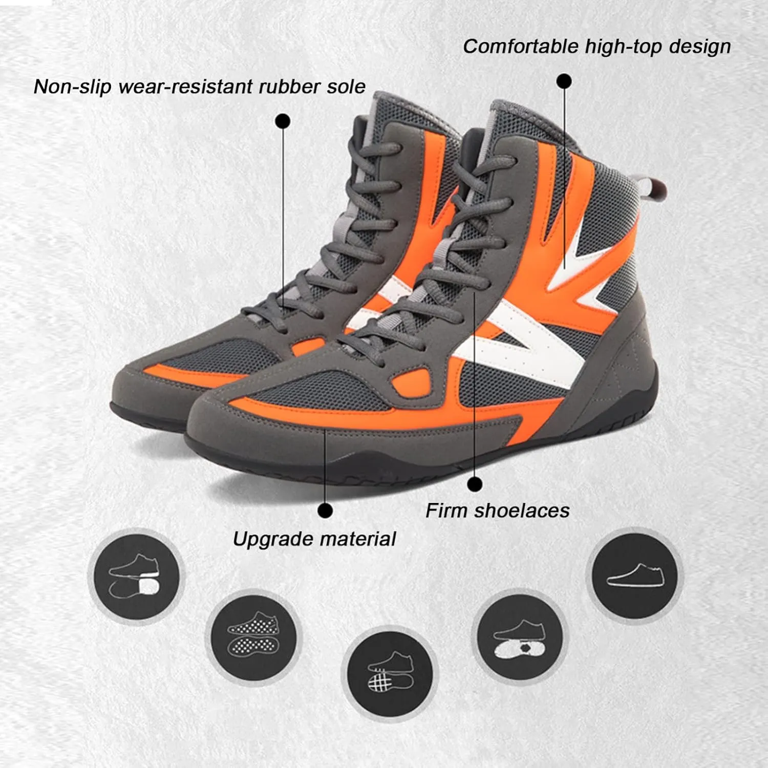 EMDPBD High Top Mens Boxing Shoes Non-Slip Breathable Wrestling Training Shoes, Professional Sparring Boxers Trainers Shoes,Light-blue-11
