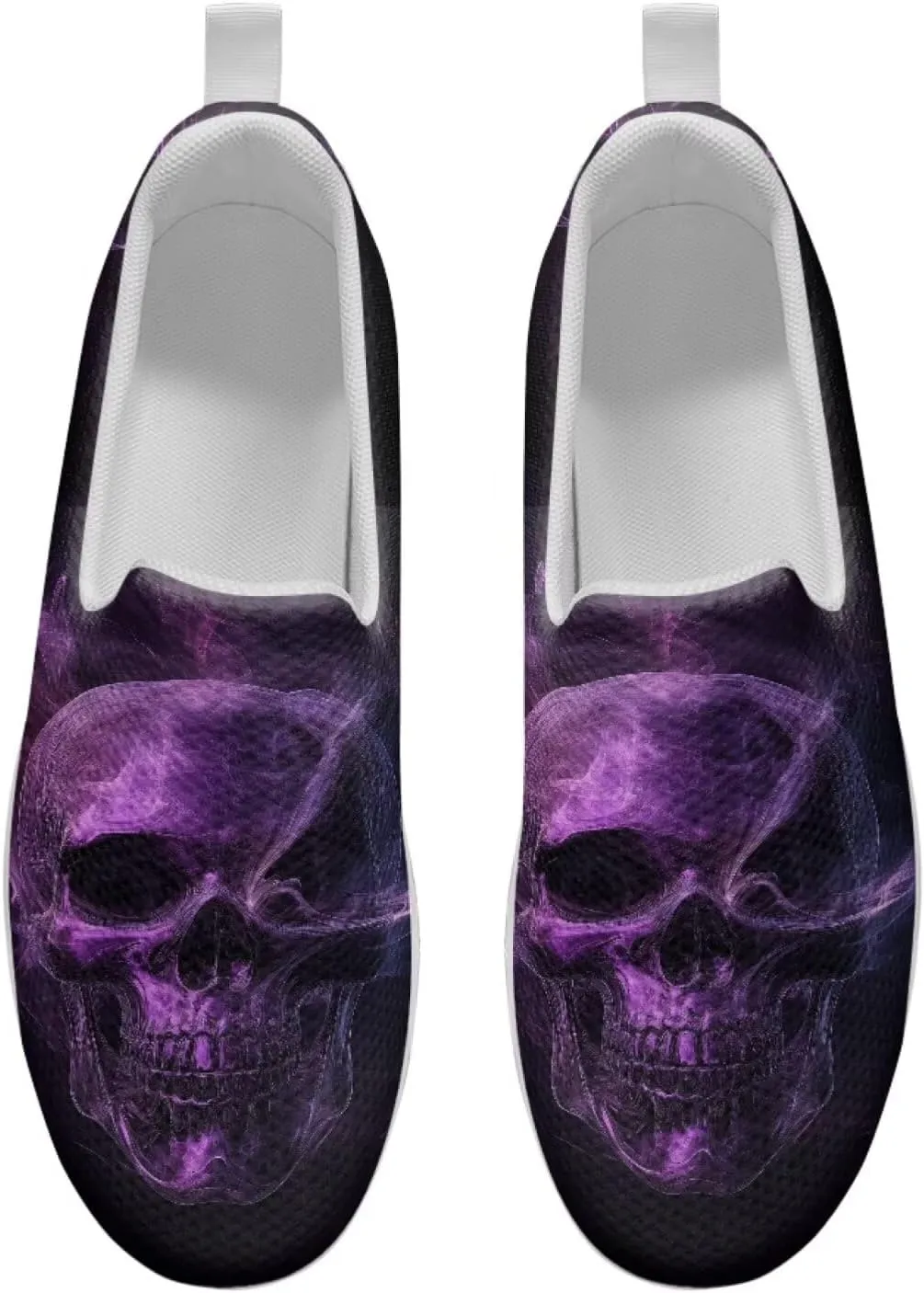 Jeiento Womens Platform Sneakers Lightweight Comfort Athletic Shoes Skull Pattern Walking Jogging Tennis Footwear