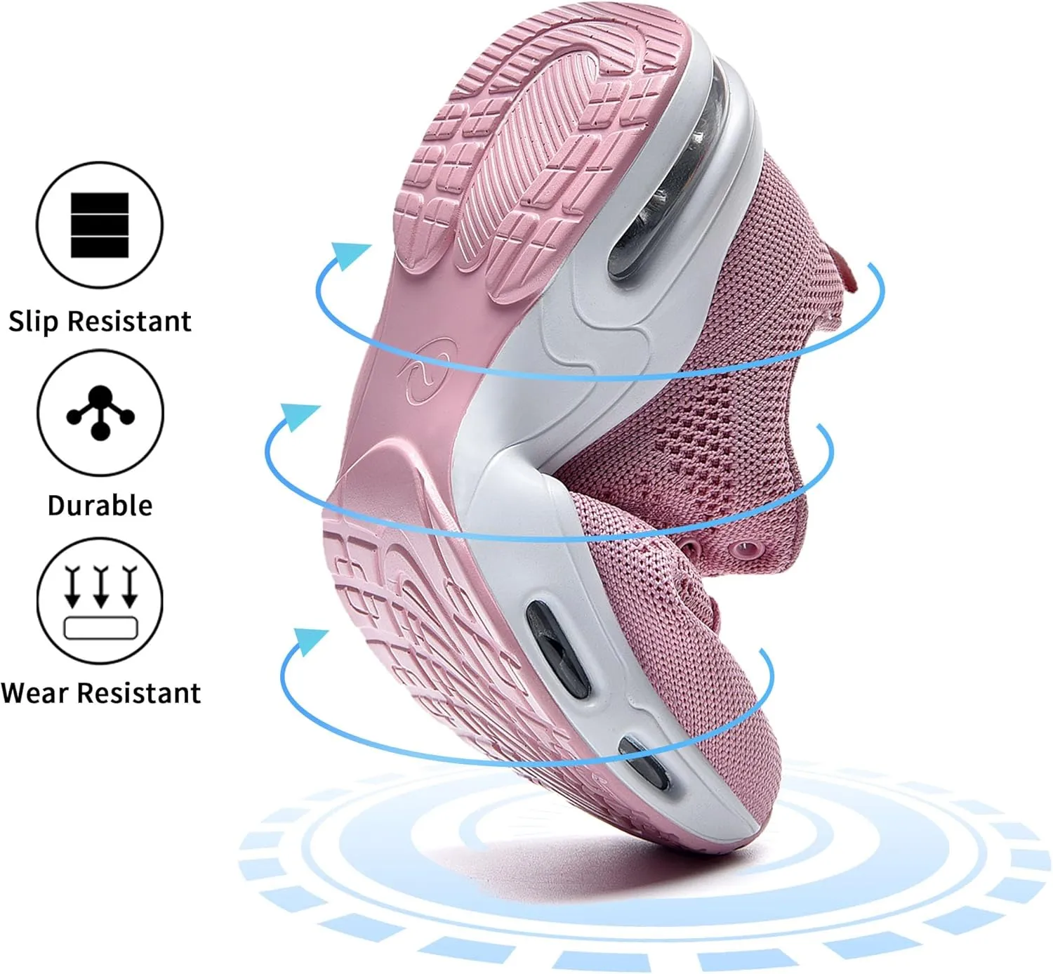 MAFEKE Womens Air Running Shoes Tennis Walking Sneakers Athletic Sport Shoes Lightweight Slip On Footwear for Gym Jogging Size 5.5-11