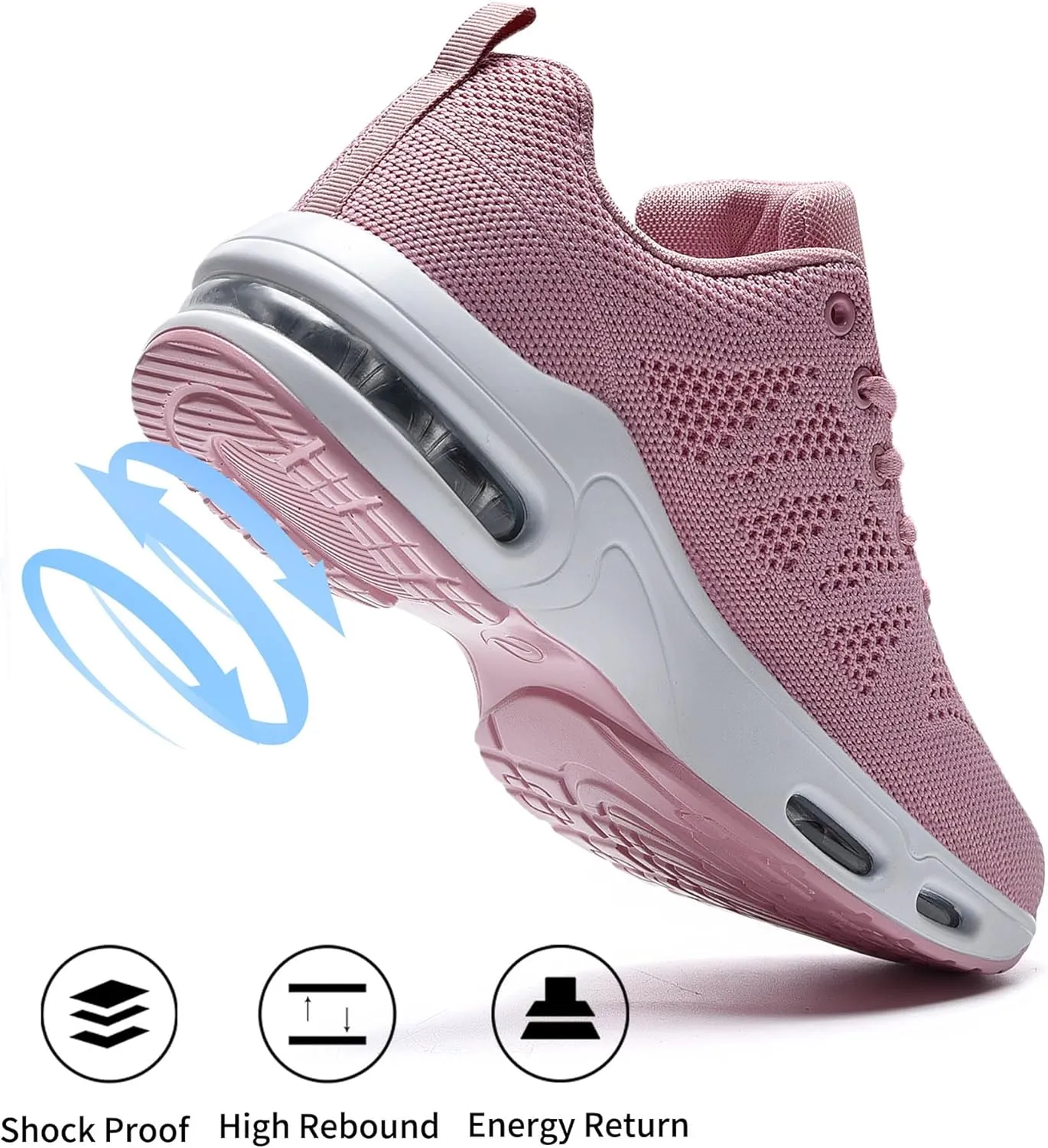 MAFEKE Womens Air Running Shoes Tennis Walking Sneakers Athletic Sport Shoes Lightweight Slip On Footwear for Gym Jogging Size 5.5-11
