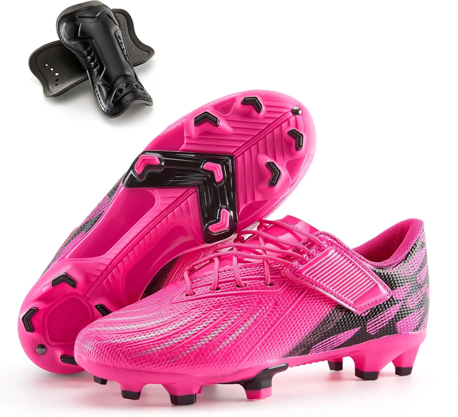 PATPAT Kids Soccer Cleats  Outdoor Firm Ground and Turf Football Training Shoes for Little Big Boys and Girls, Sizes 10-6