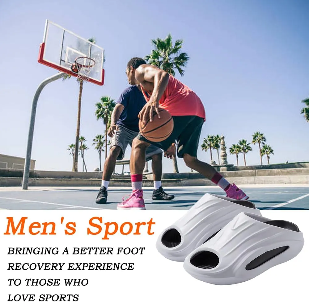 Sports Outdoor Mens Basketball Comfort with Arch Support Sandals Slippers Plantar Fasciitis Relief Sports Recovery Open Toe Slippers