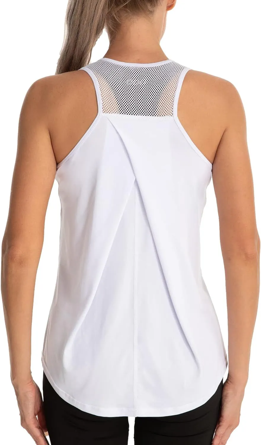 Womens Workout Tops for Women Racerback Tank Tops Mesh Yoga Shirts Athletic Running Tank Tops Sleeveless Gym Clothes